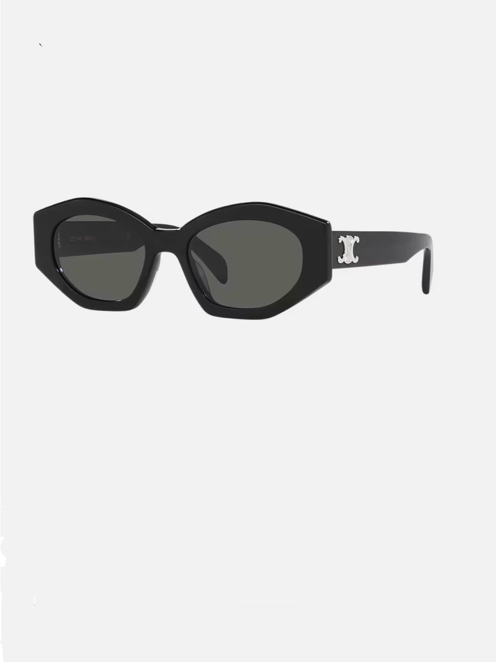 Celine Black Oval Sunglasses with Silver Triomphe Emblem